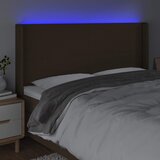  LED uzglavlje tamnosmeđe 203x16x118/128 cm od tkanine | Eponuda.ba