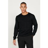 ALTINYILDIZ CLASSICS Men's Black Standard Fit Normal Cut Crew Neck Knitwear Sweater Cene