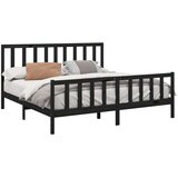  Posteljni okvir črn iz trdne borovine 200x200 cm, (20601732) | Shoptok.si