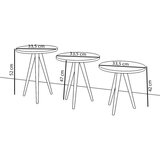 MID.YOU Set Mizic Barilo, Bela, Barva Hrasta, 3 Kos | Shoptok.si