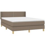  Box spring postelja z vzmetnico taupe 140x190 cm blago, (20792216) | Shoptok.si