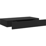  Plutajuća zidna polica s ladicom crna 48 x 25 x 8 cm | Eponuda.com