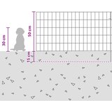  Ograda za vrt s kolčićima 24 pcs 95 x 50 cm Mesh Srebrna | Eponuda.com