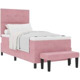 Postelja z vzmetnico z vzmetnico Roza 90 x 190 cm Žamet, (5000128369) | Shoptok.si