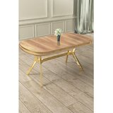 Hanah home trpezarijski sto Jita, 168 × 90 cm, ploča u dekoru Hazar, zlatne noge | Eponuda.com