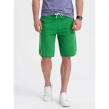 Ombre Men's rounded leg sweat shorts - green cene