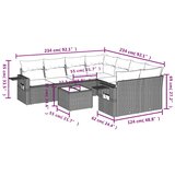  9-dijelni set vrtnih sofa s jastucima crni od poliratana | shoptok.hr
