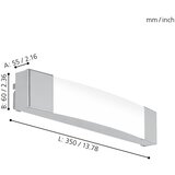 Eglo Siderno zidna/1, led, 8,3w, 900lm, ip44, hrom/bela | Eponuda.com