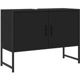 vidaXL kopalniška omarica za umivalnik črna 80x33x60 cm inženirski les | Shoptok.si
