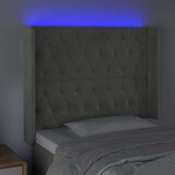  Posteljno vzglavje svetlo sivo 93x16x118/128 cm žamet, (20793503) | Shoptok.si