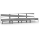 Maison Chic Seti vrtnega pohištva - Vrtna garnitura - Vrtni pohištvo set 4-delna siva trdna borovina, (21809540) | Shoptok.si