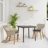 vidaXL Blagovaonski set 3 pcs Svijetlo siva i crna 80 cm x 80 cm | shoptok.hr