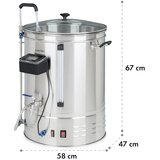 Klarstein Brauheld Pro, kotel za slajenje, 3300 W, 70 l, 30 - 100 ° C, obtočna črpalka, nerjaveče jeklo | Shoptok.si