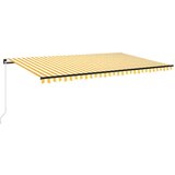  Tenda na ručno uvlačenje s LED svjetlom 500x300 cm žuto-bijela | shoptok.hr