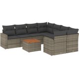  9-dijelni set vrtnih sofa od poliratana s jastucima sivi | shoptok.hr