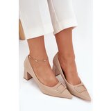 Boto Heels With Decorative Buckle Nude Seriva Cijene