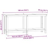  Radni stol Vosak Smeđa 180 x 50 x 80 cm Masivna borovina | shoptok.hr