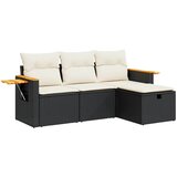  4-dijelni set vrtnih sofa od poliratana s jastucima crni | shoptok.hr