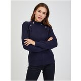 Orsay Dark blue women's ribbed sweater with decorative buttons - Ladies | Shoptok.si