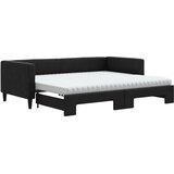  Dnevni krevet na razvlačenje crni 90 x 190 cm od tkanine | shoptok.hr