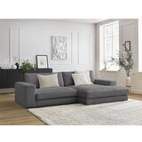 Bobochic Paris Temno siva kotna sedežna garnitura iz rebrastega žameta (desni kot/z ležalnikom) Leonard – | Shoptok.si