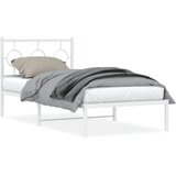  Metalni okvir za krevet s uzglavljem bijeli 90x200 cm | shoptok.hr