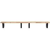  Zidna polica za umivaonik od čelika i masivnog bagremovog drva Smeđa 160 x 40 x 2 cm | shoptok.hr