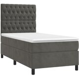 Box spring krevet s madracem tamnosivi 80 x 200 cm baršunasti | shoptok.hr