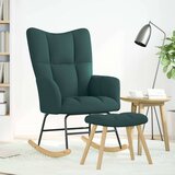  Stolica za ljuljanje s osloncem za noge od tkanine tamnozeleno | shoptok.hr