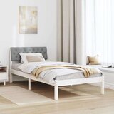 vidaXL Kovinska posteljna konstrukcija Bela in svetlo siva 90 x 190 cm, (5000084753) | Shoptok.si