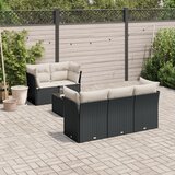  7-dijelni set vrtnih sofa od poliratana s jastucima crni | shoptok.hr