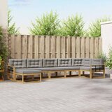  Set vanjskih sofa 7 kom. Bijela i svjetlosiva Smeđa 406 x 168,5 x 73 cm | shoptok.hr