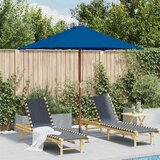  Vrtni suncobran s drvenim stupom 150 x 200 cm plavi | shoptok.hr