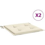 vidaXL jastuci za vrtne stolice 2 kom krem 40 x 40 x 3 cm od tkanine | shoptok.hr