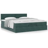 vidaXL Otomanski posteljni okvir z vzmetnico temno zelena 180x200cm | Shoptok.si