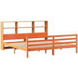 Krevet s regalom za knjige bez madraca 200x200 cm masivno drvo | shoptok.hr