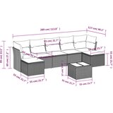  8-dijelni set vrtnih sofa s jastucima bež od poliratana | shoptok.hr