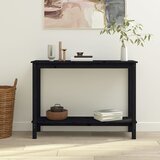 vidaXL Konzolna mizica črna 110x40x80 cm trdna borovina Cene