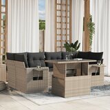vidaXL 7-dijelni set vrtnih sofa svjetlosivi od poliratana Cijene