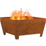 vidaXL Corten čelik 80 x 80 x 43 cm Izdržljivo Rustikalno ognjište | shoptok.hr