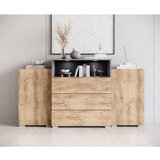 P & B ŠIROKA KOMODA, antracit, barva kostanjevega hrasta | Shoptok.si