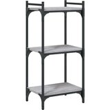  Regal za knjige s 3 razine siva boja hrasta 40x30x86 cm drveni | shoptok.hr