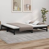 Dnevni ležaj na izvlačenje crni 2x(90x200) cm masivna borovina | shoptok.hr