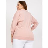Fashion Hunters Plus size dusty pink blouse with 3/4 sleeves and a print Cene