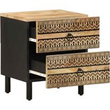  Krevetni ormarići 2 kom crni 40x33,5x46cm puno grubo drvo mango | shoptok.hr