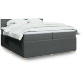 vidaXL Krevet s oprugama i madracem tamnosivi 200 x 200 cm od tkanine | shoptok.hr