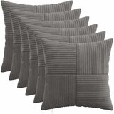  Presvlaka za jastuk 6 pcs ALMELO Tamnosiva 40 x 40 cm Kord | shoptok.hr