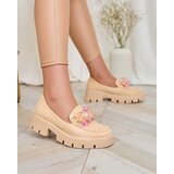 Resti Beige women's moccasins with colorful crystals Crystal Glam | Shoptok.si