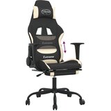  Gaming stol z oporo za noge črno in krem blago, (21152231) | Shoptok.si