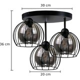  Plafonski luster SOLO BLACK 3xE27/60W/230V prečnik 30 cm | Eponuda.com